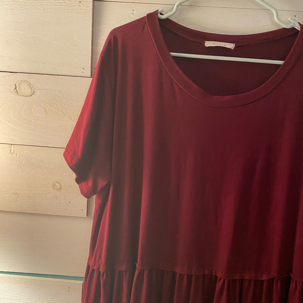 Entro Maroon Babydoll style dress